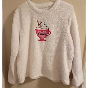 Holiday Time Sweater Size XL (16-18) Women Soft Ivory Pullover Ugly Christmas